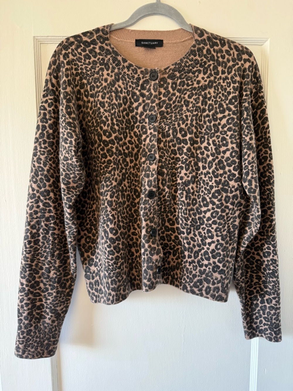 Sanctuary Leopard Print Cardigan - Taupe & Black
